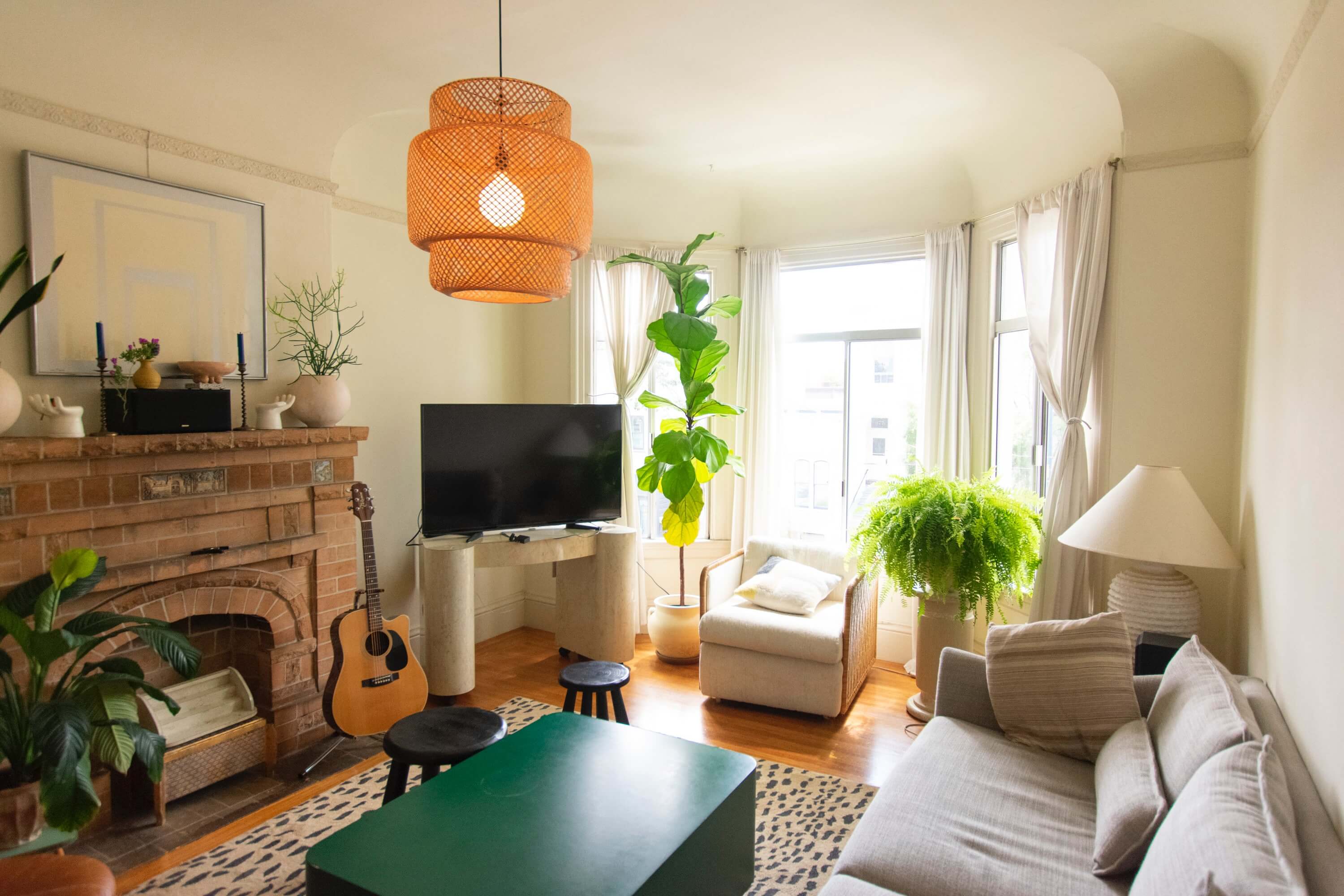 small living room with plants