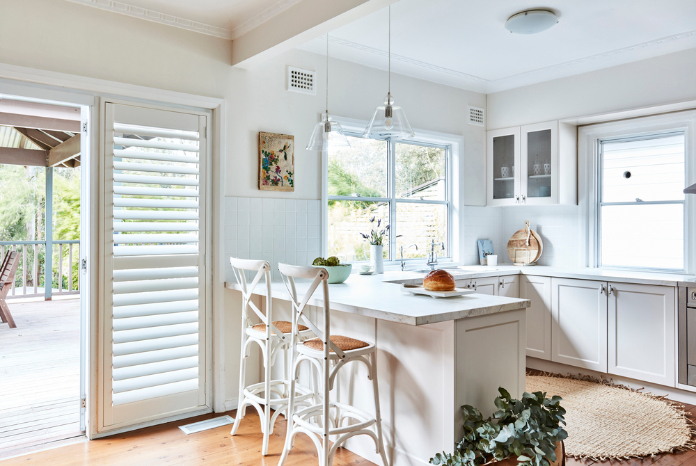 French patio doors with shutters