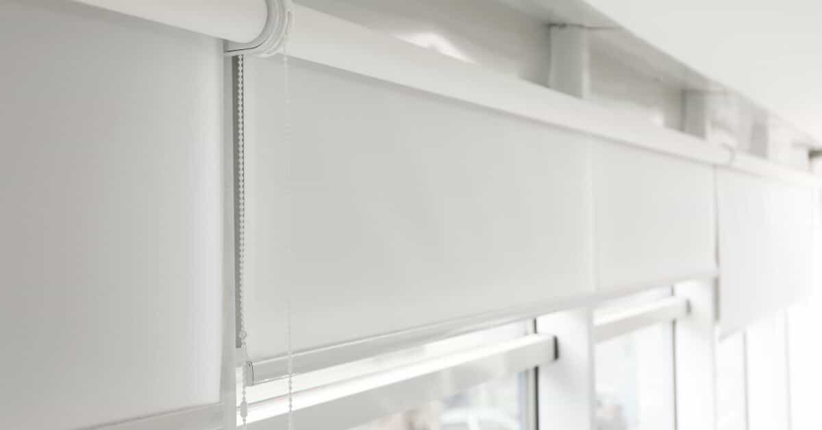 clean, white blinds on windows
