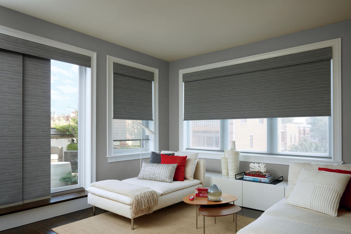 Living room with grey shades