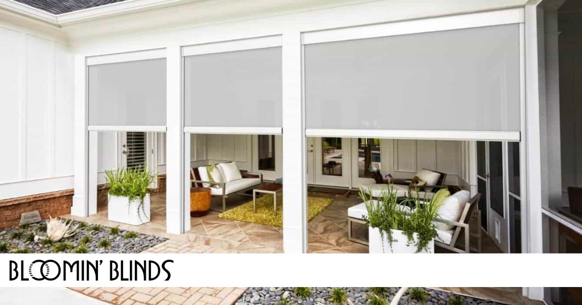 outdoor shades at nice house on patio