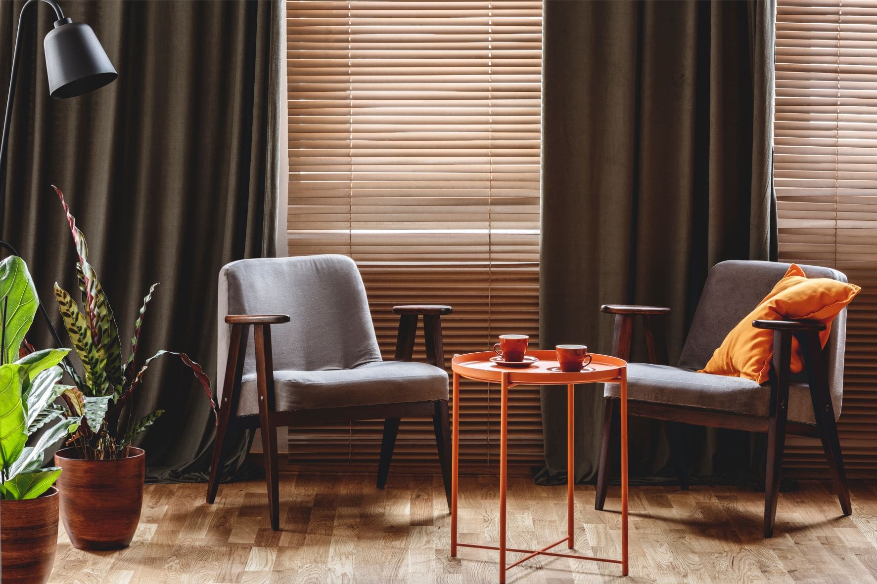 Layer Drapery & Curtains Over Window Blinds