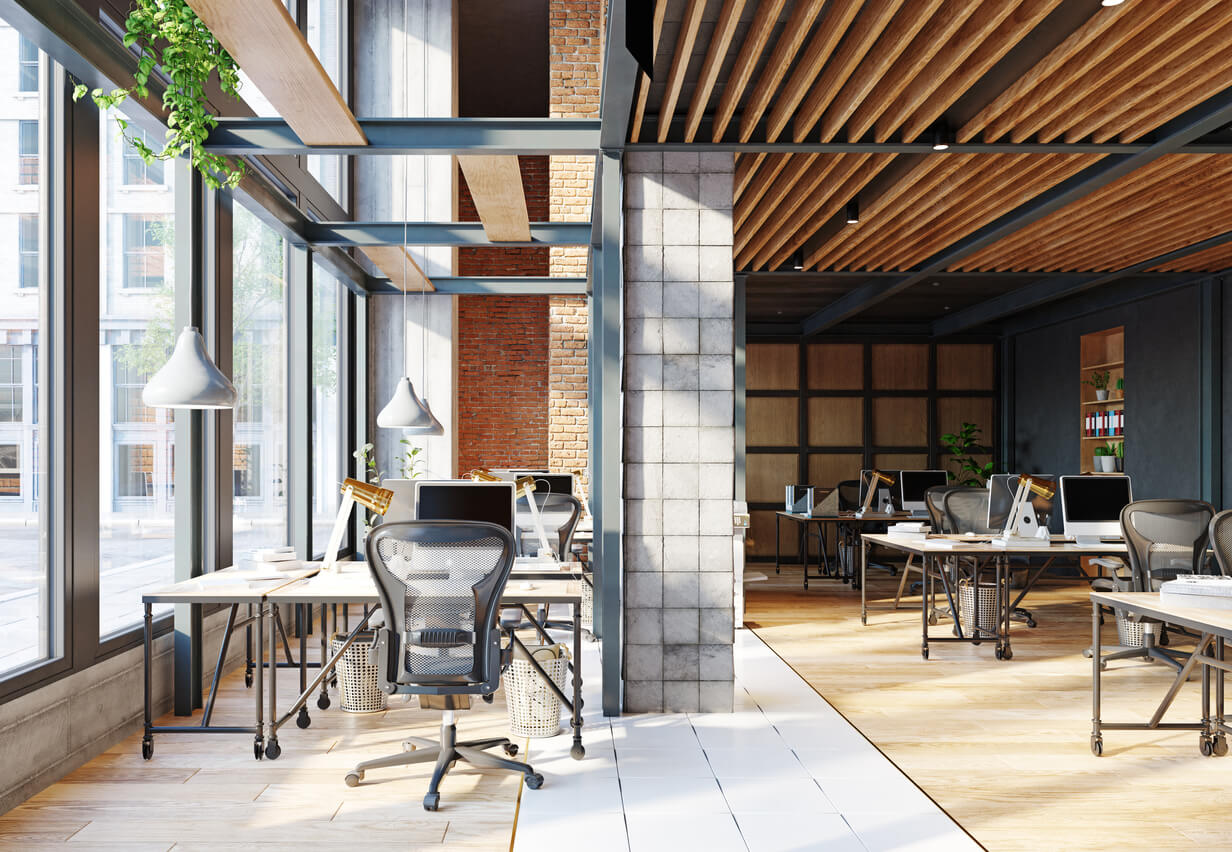 Office building with large windows
