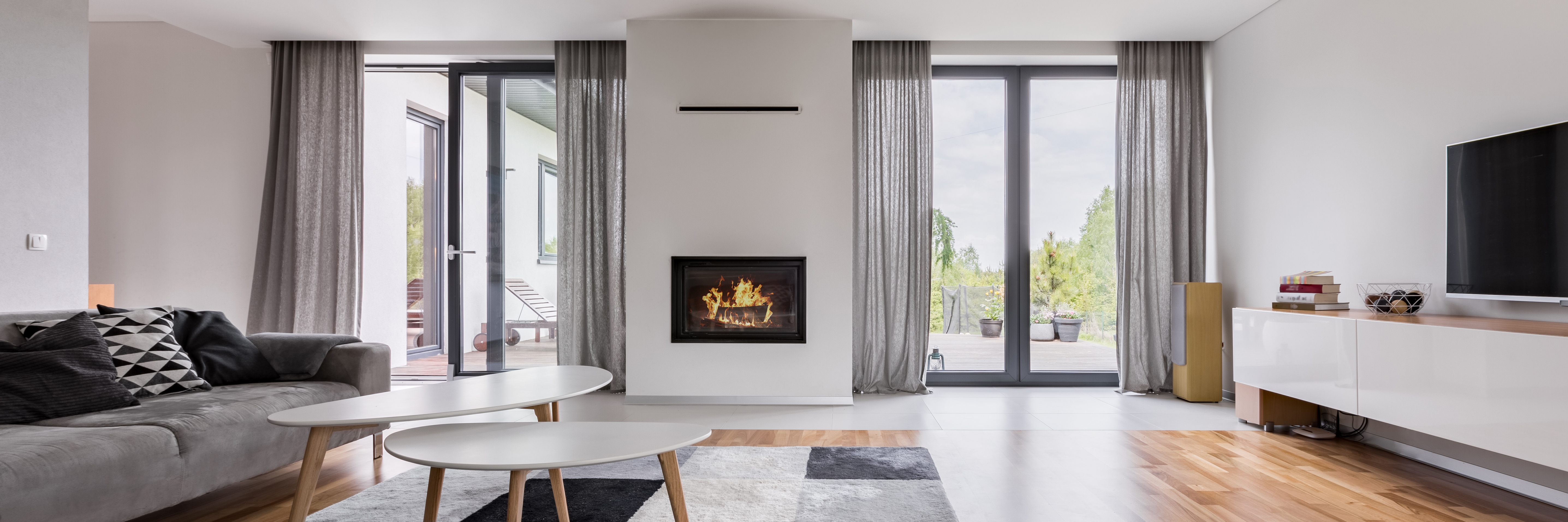 livingroom with curtains